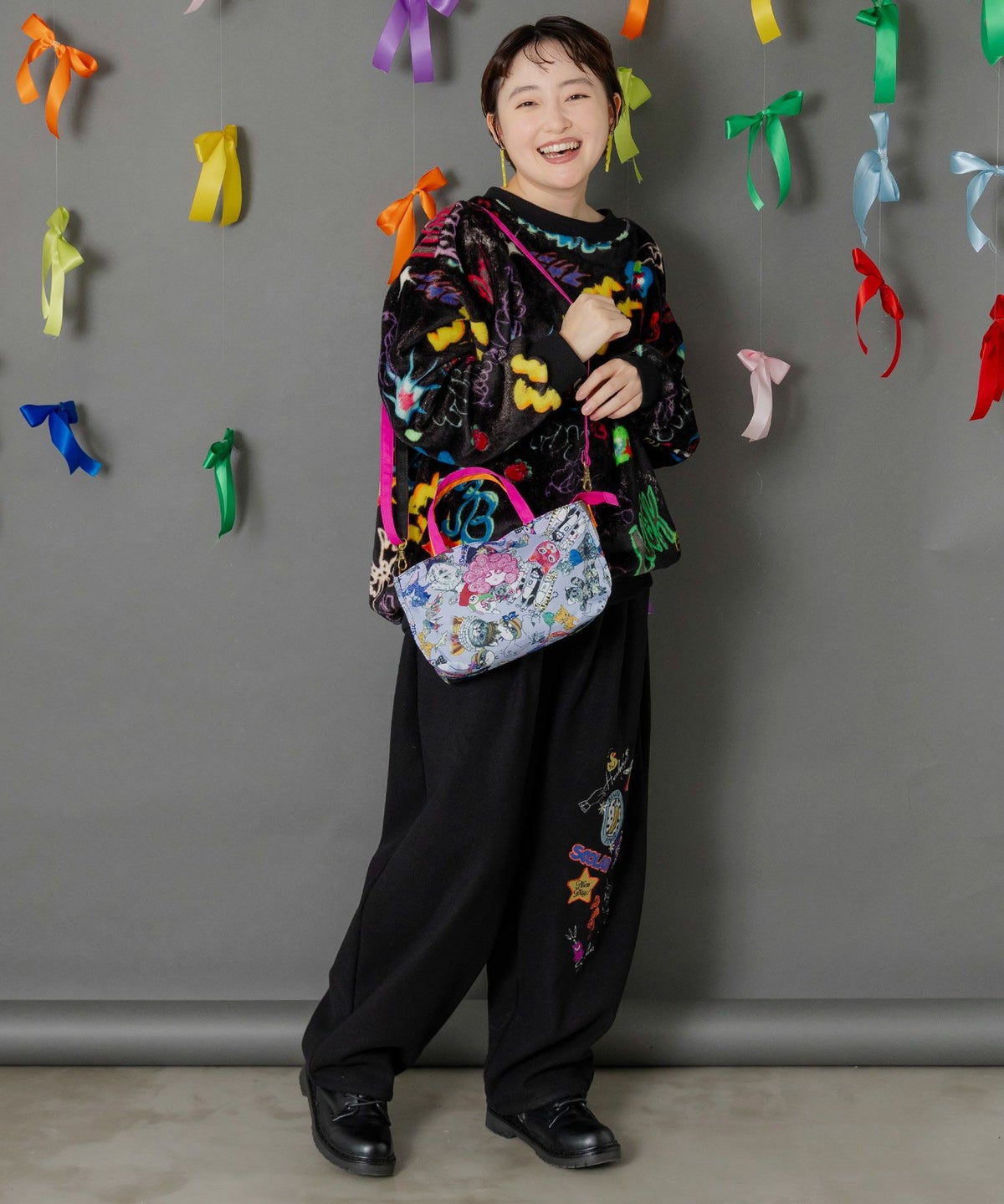 スカラーちゃん両面総柄 配色ミニショルダー-3