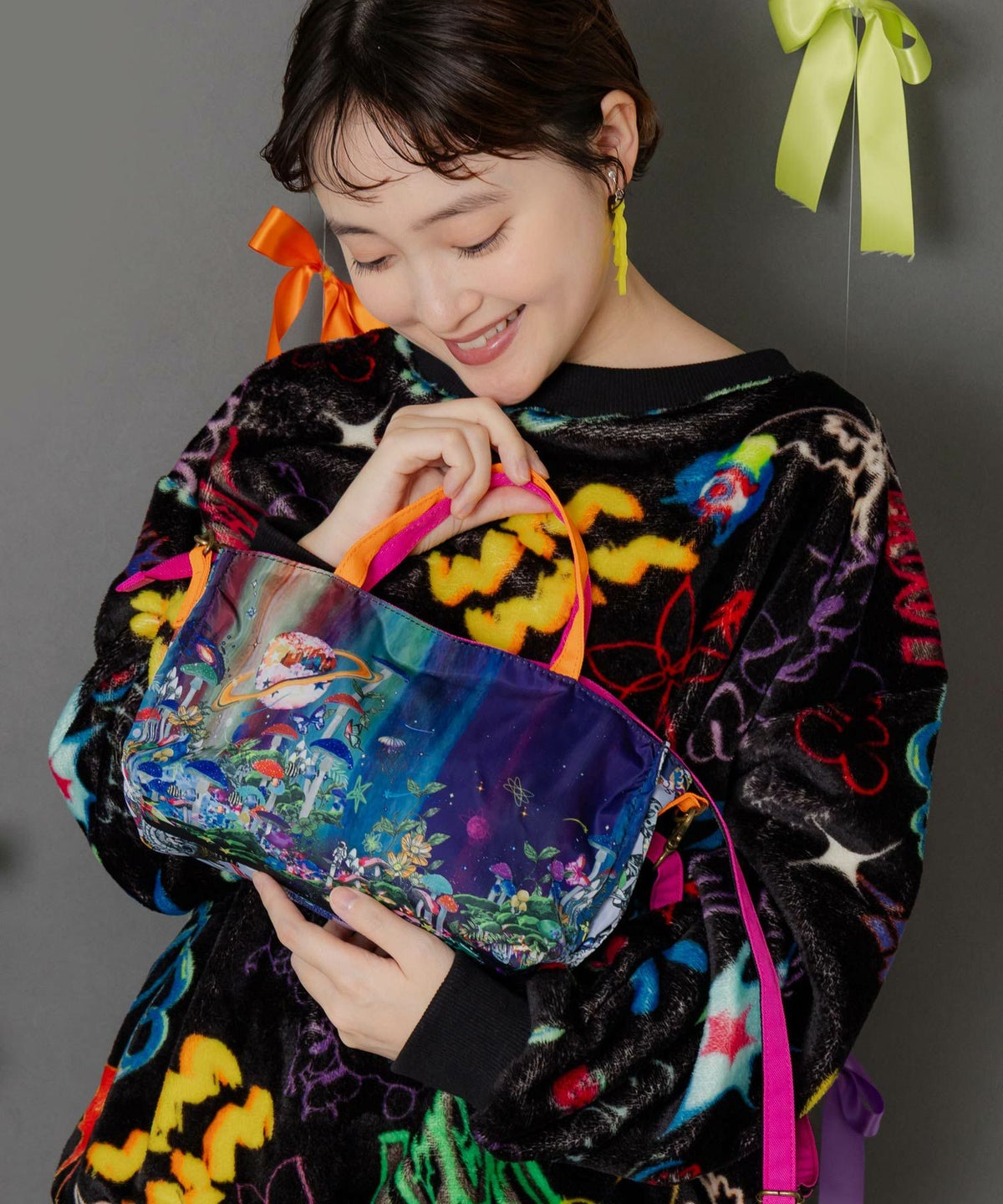 スカラーちゃん両面総柄 配色ミニショルダー-5