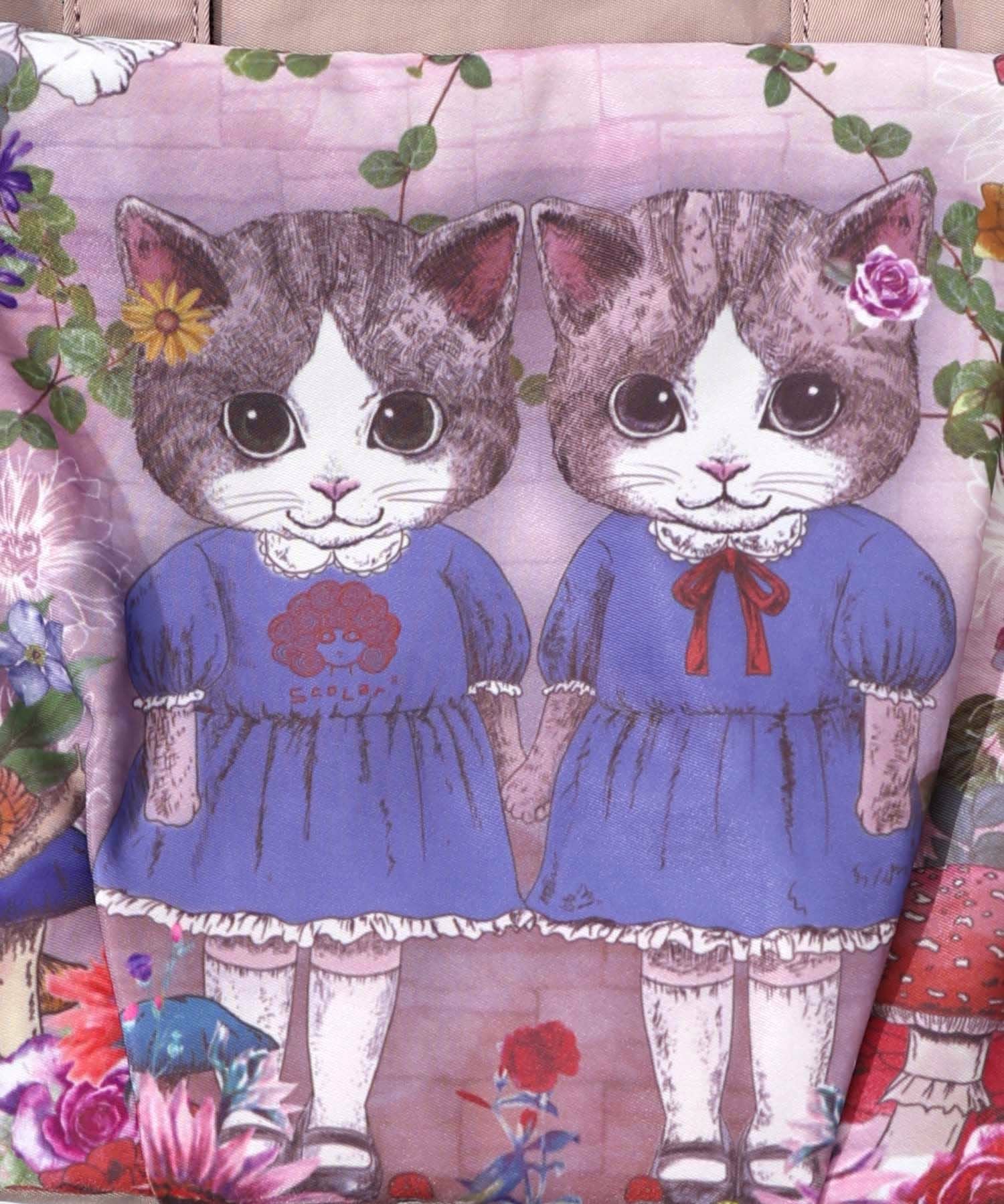 653444：ネコ姉妹の秘密の花園柄 2wayミニリュックの通販-ScoLar