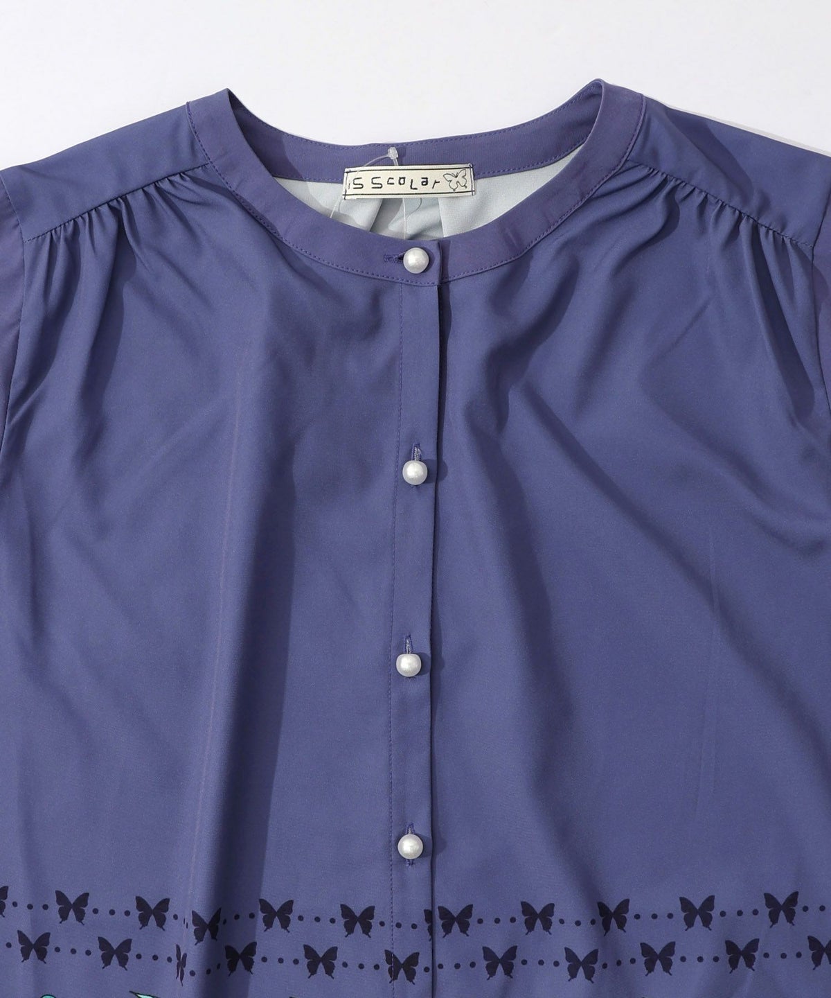 冬のオーナメント×花柄 前開きワンピース-13