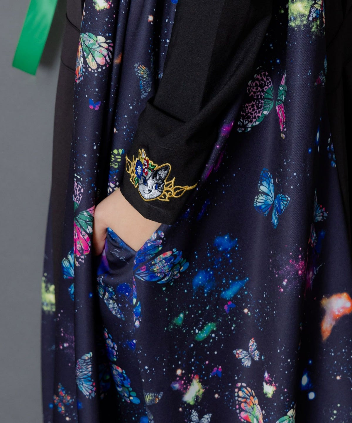 宇宙蝶柄×ジャージ生地 ジャンパースカート-5