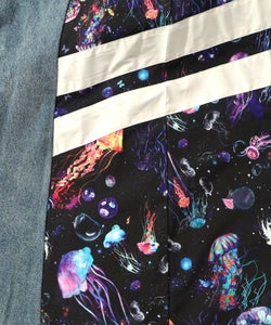 クラゲ柄ナイロン×デニムスカート-21