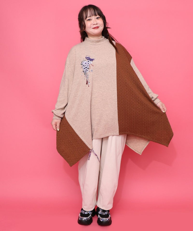 雅結×iS ScoLarコラボ 異素材切替プルオーバー-12