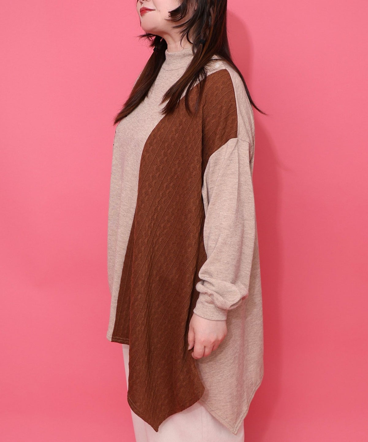 雅結×iS ScoLarコラボ 異素材切替プルオーバー-13