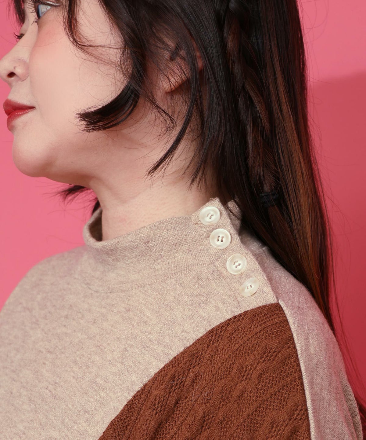 雅結×iS ScoLarコラボ 異素材切替プルオーバー-17