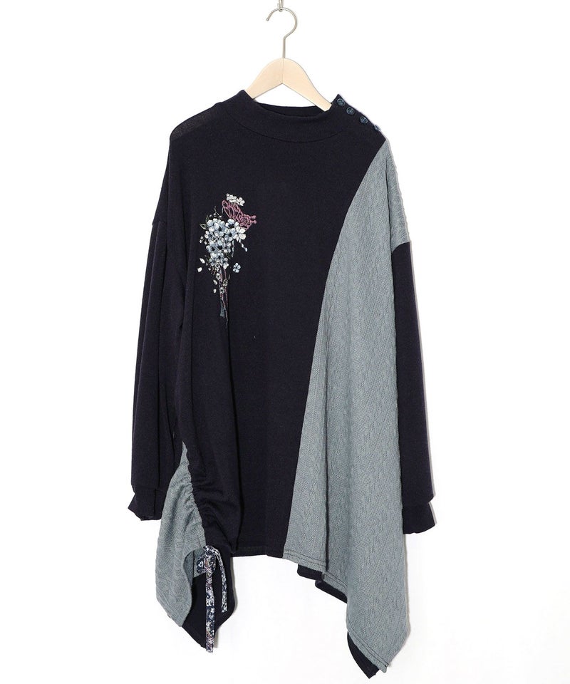 雅結×iS ScoLarコラボ 異素材切替プルオーバー-25