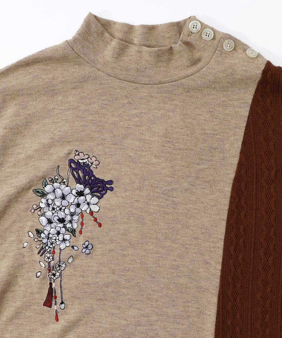 雅結×iS ScoLarコラボ 異素材切替プルオーバー-29