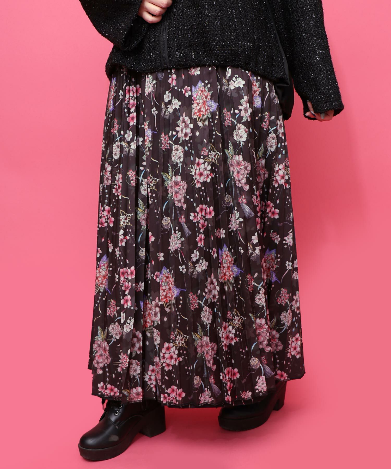 553295：雅結×iS ScoLarコラボ 花蝶リバーシブルスカートの通販-ScoLar