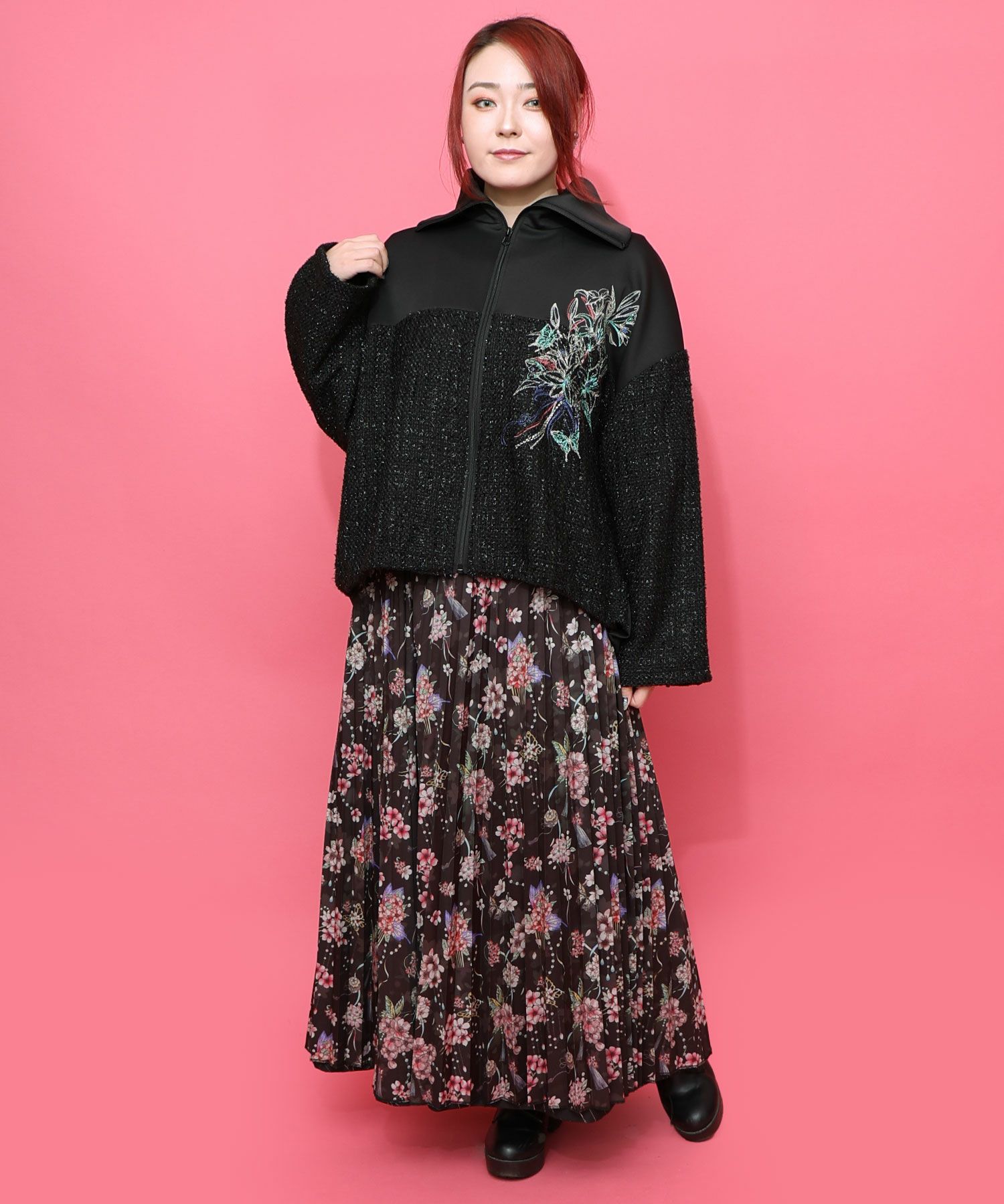 553295：雅結×iS ScoLarコラボ 花蝶リバーシブルスカートの通販-ScoLar