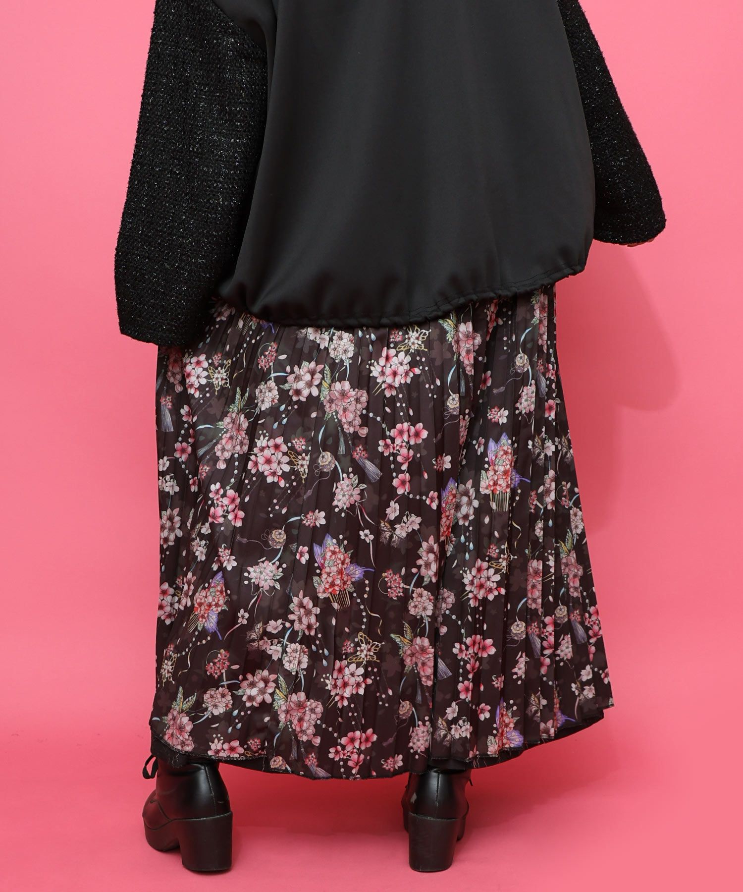 553295：雅結×iS ScoLarコラボ 花蝶リバーシブルスカートの通販-ScoLar