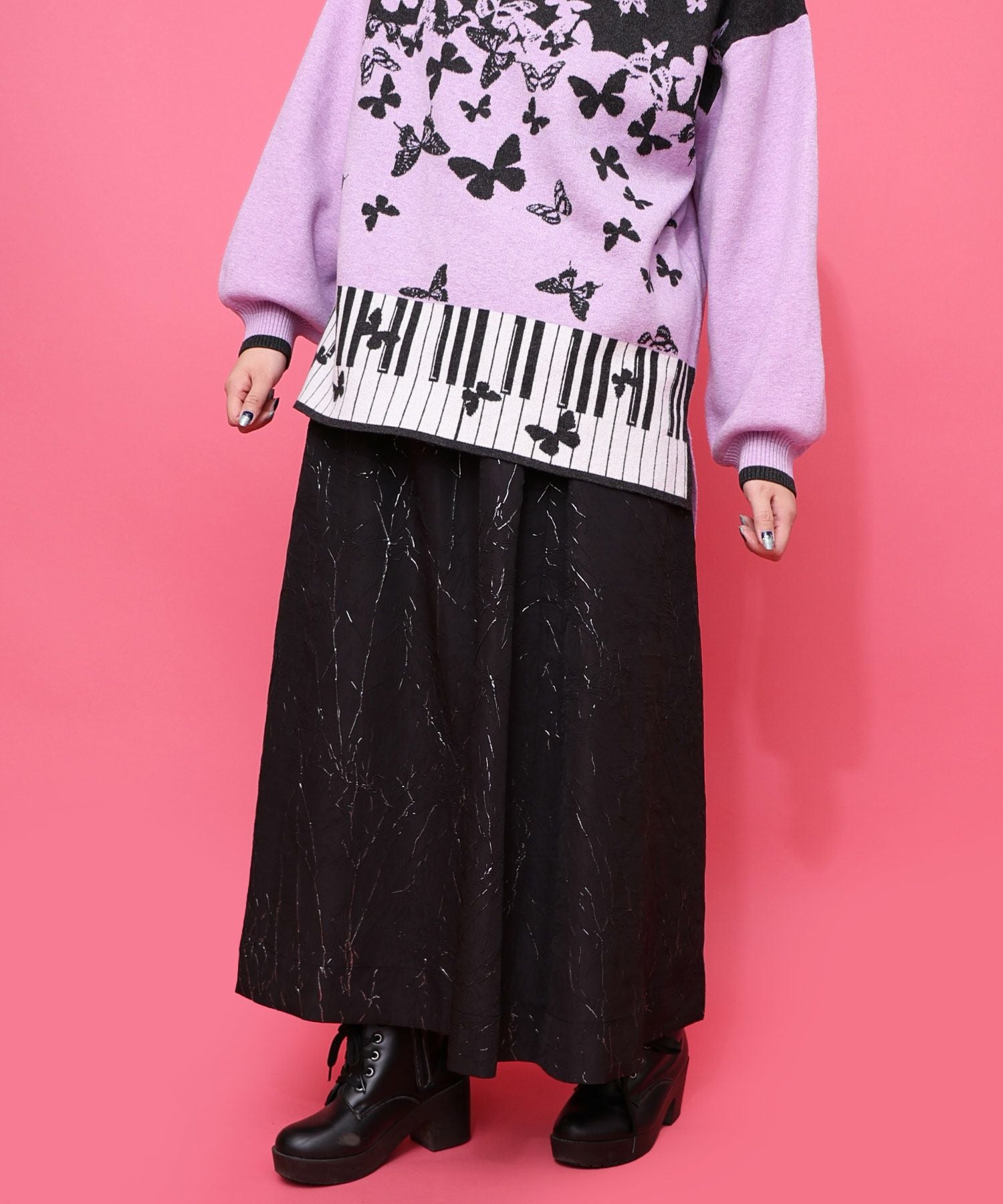 553295：雅結×iS ScoLarコラボ 花蝶リバーシブルスカートの通販-ScoLar