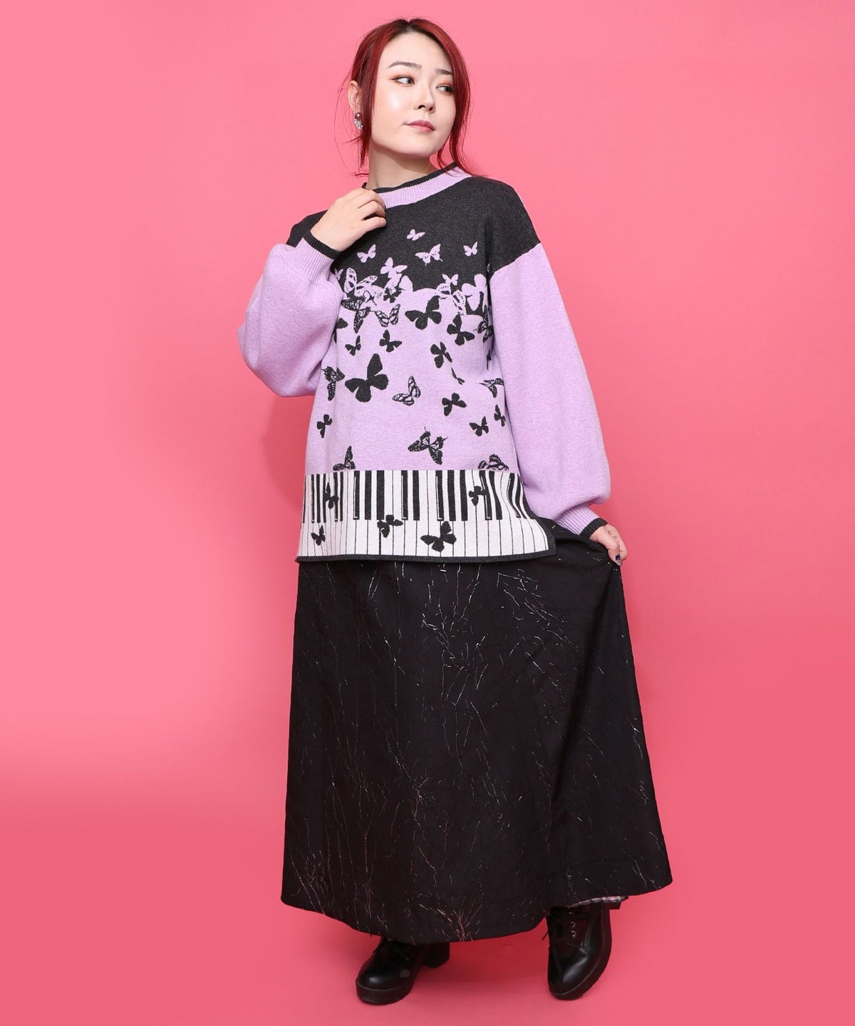 雅結×iS ScoLarコラボ 花蝶リバーシブルスカート-20