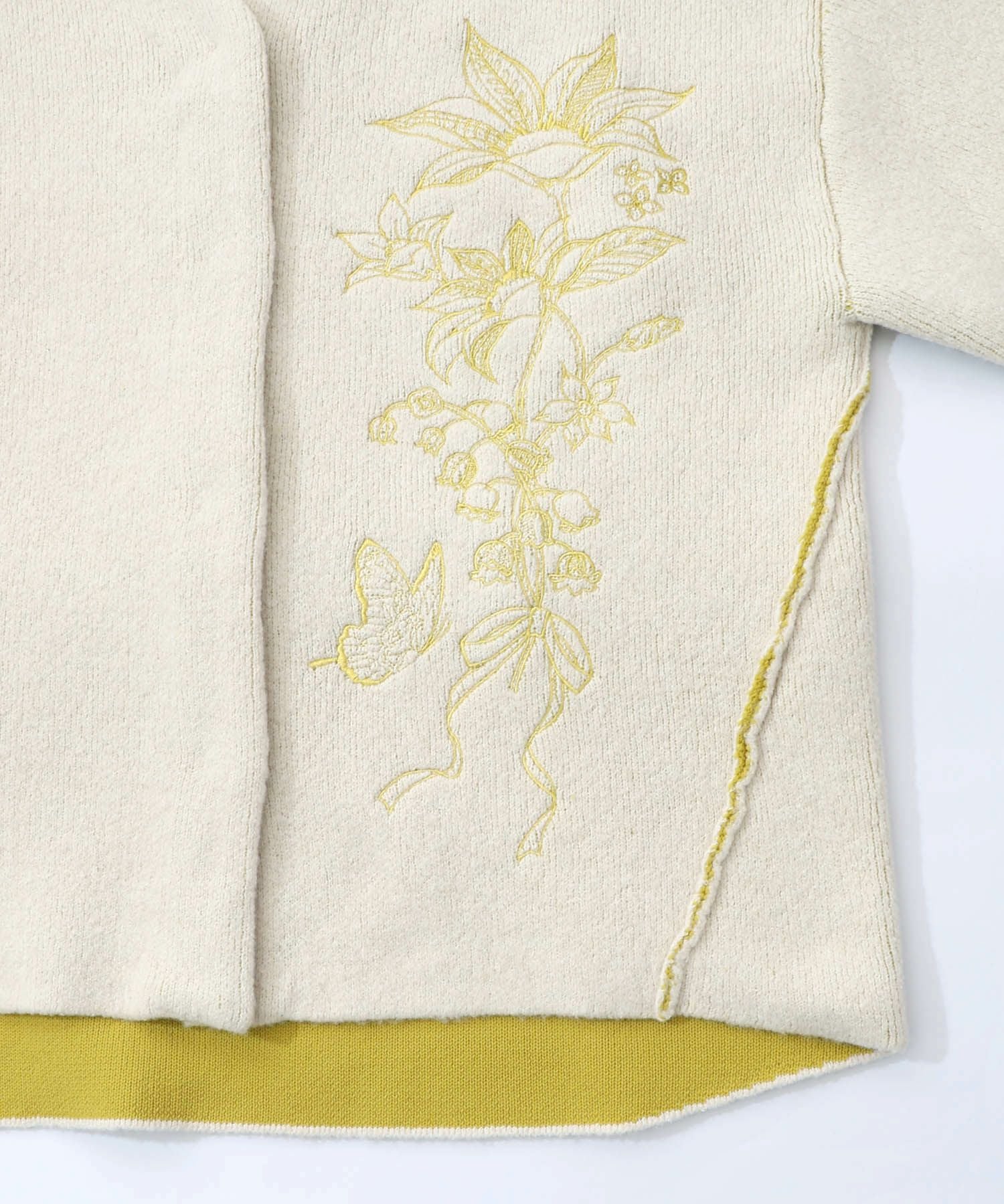 553285：花刺繍バイカラーニットカーディガンの通販-ScoLar