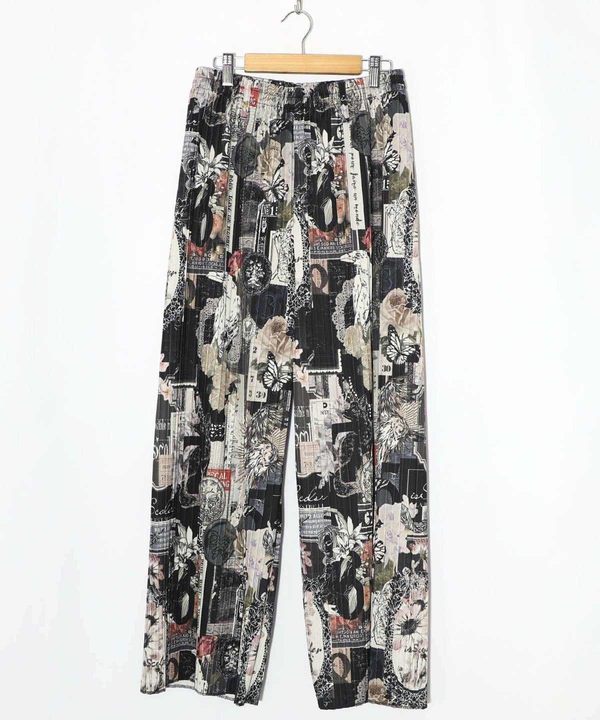 花柄ラベルプリーツパンツ-14