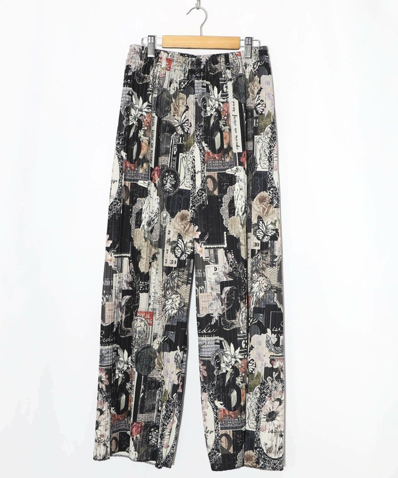 花柄ラベルプリーツパンツ-14