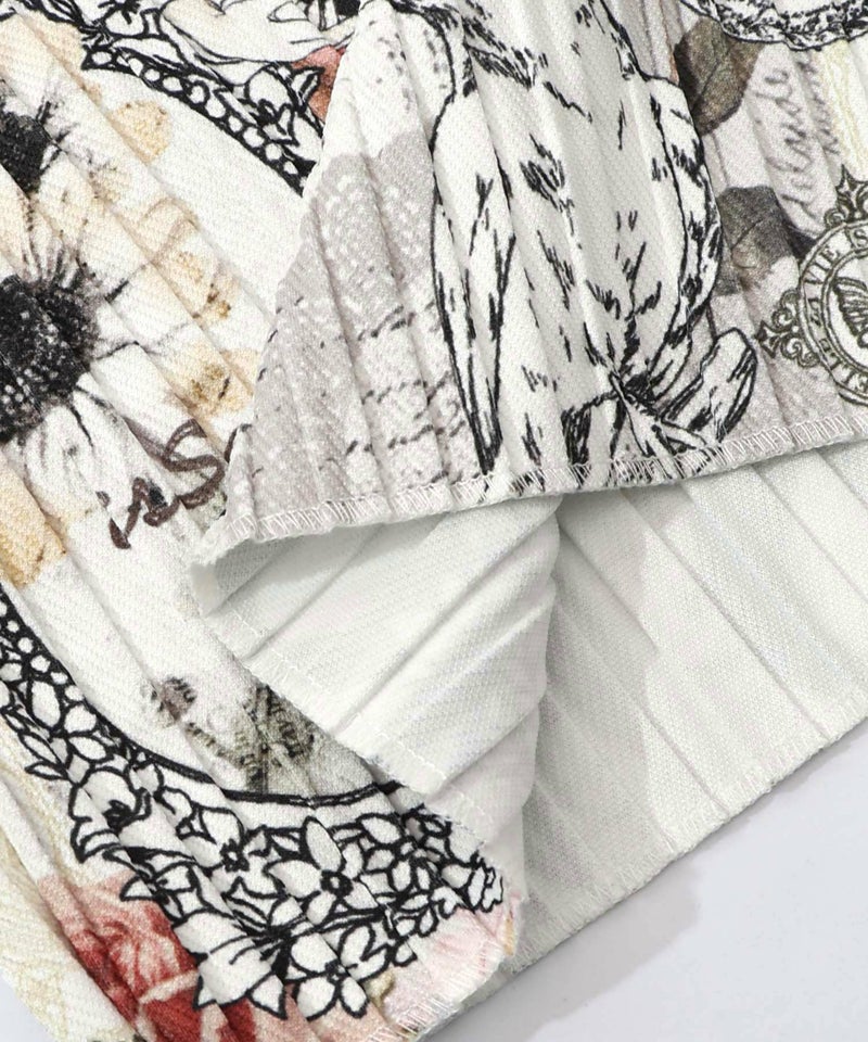 花柄ラベルプリーツパンツ-18