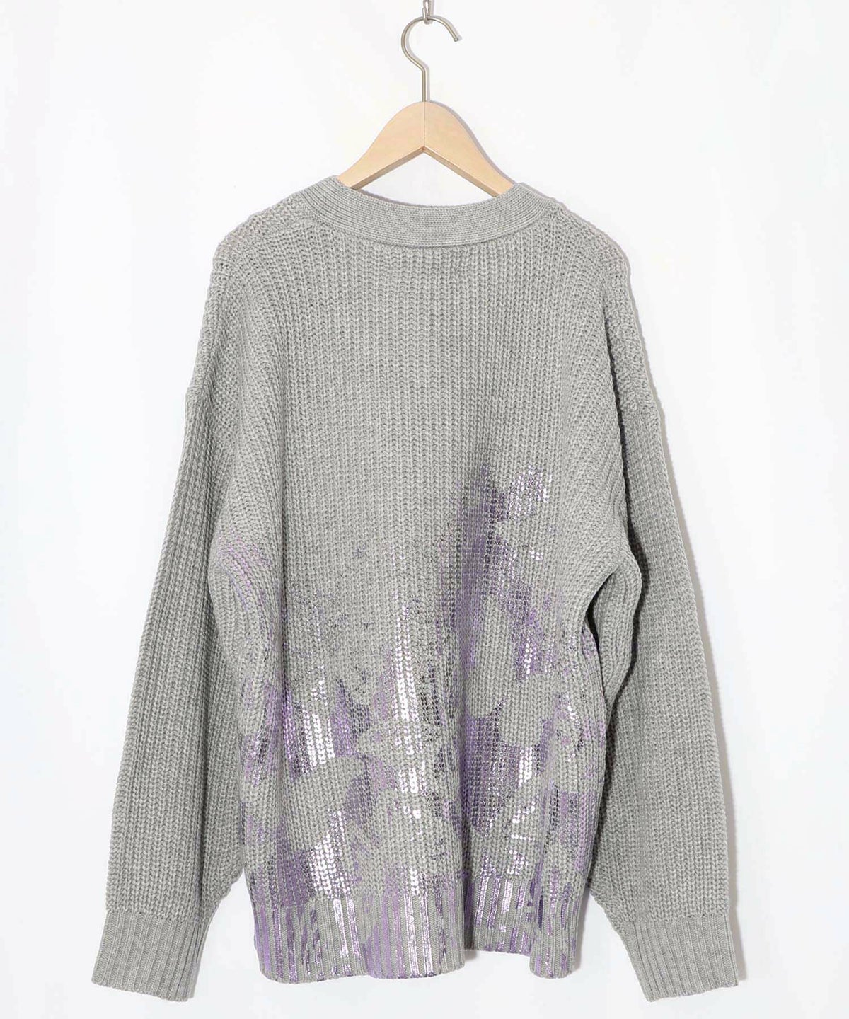 蝶柄箔プリントニットカーディガン-10