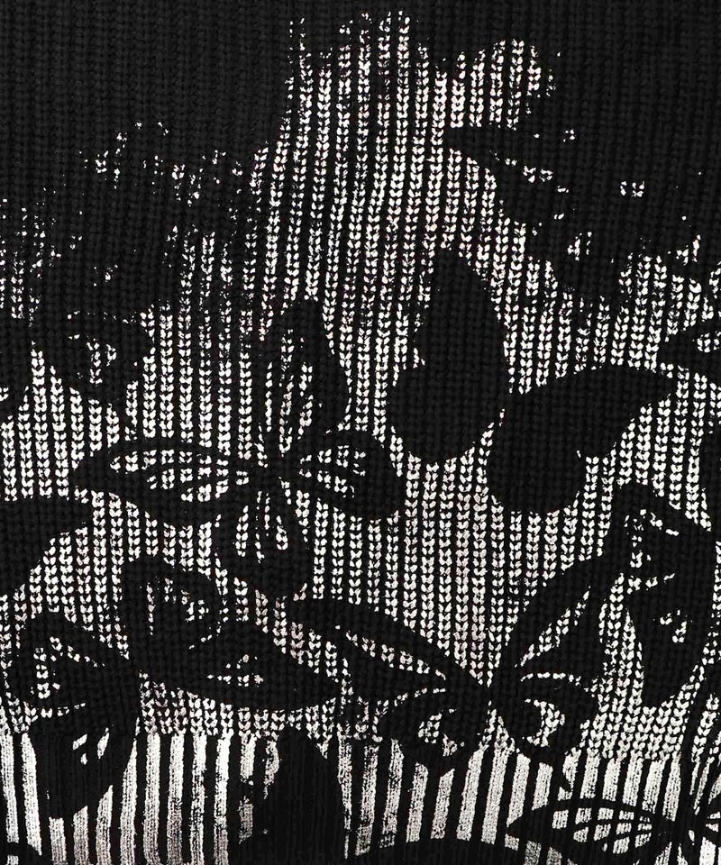 蝶柄箔プリントニットカーディガン-14