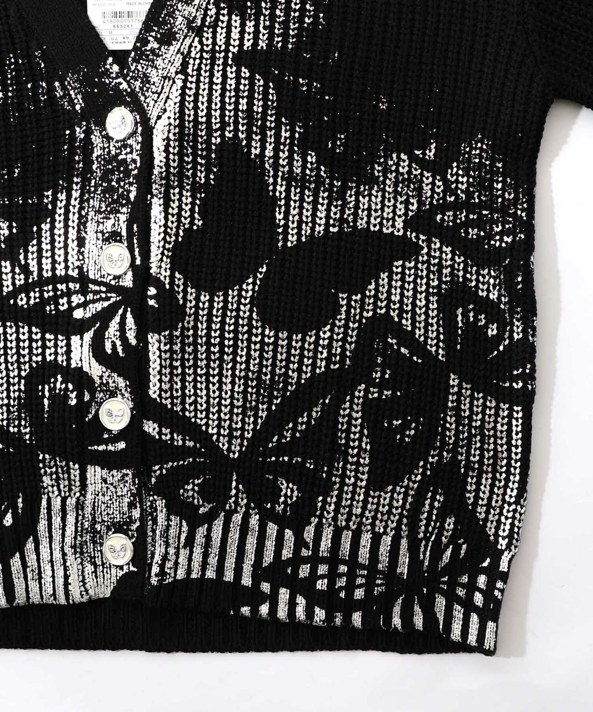 蝶柄箔プリントニットカーディガン-18