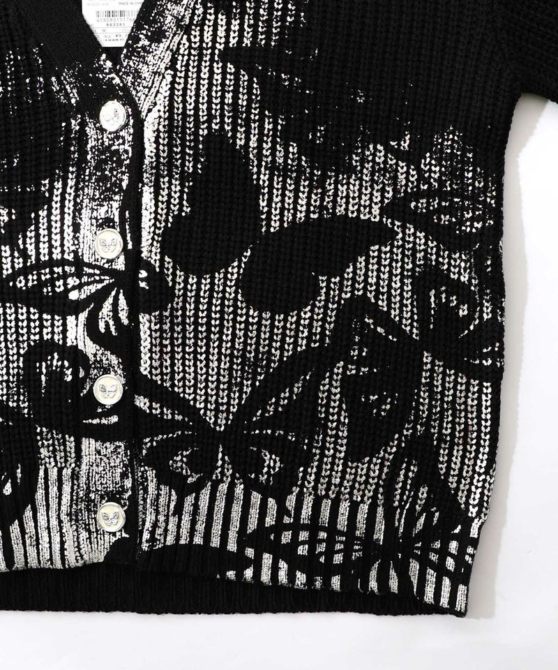 蝶柄箔プリントニットカーディガン-18