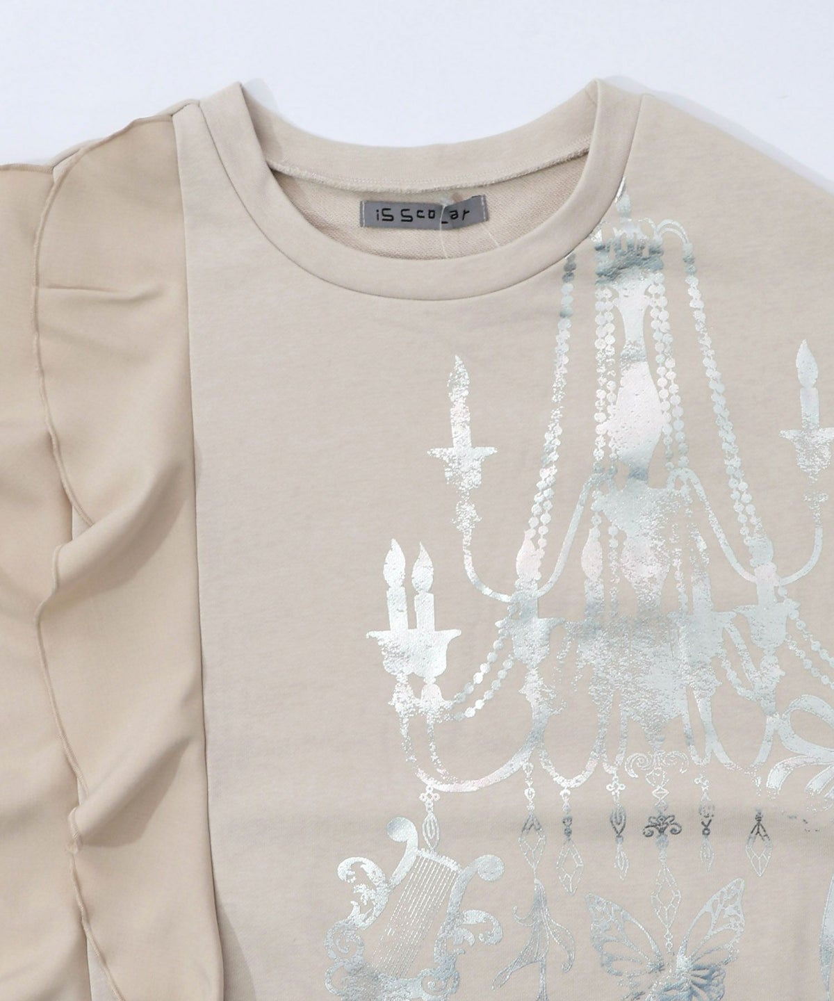 箔プリントシャンデリア フリル裏毛ワンピース-12