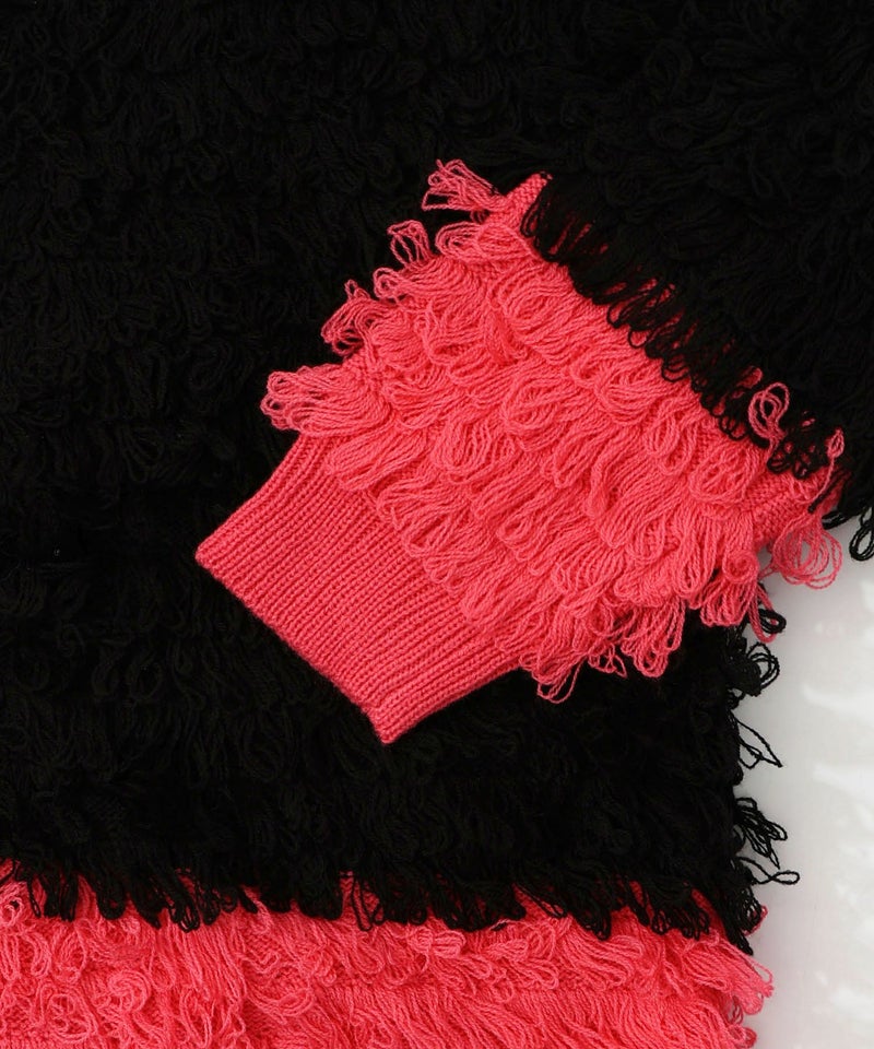 バイカラーフリンジニットカーディガン-16