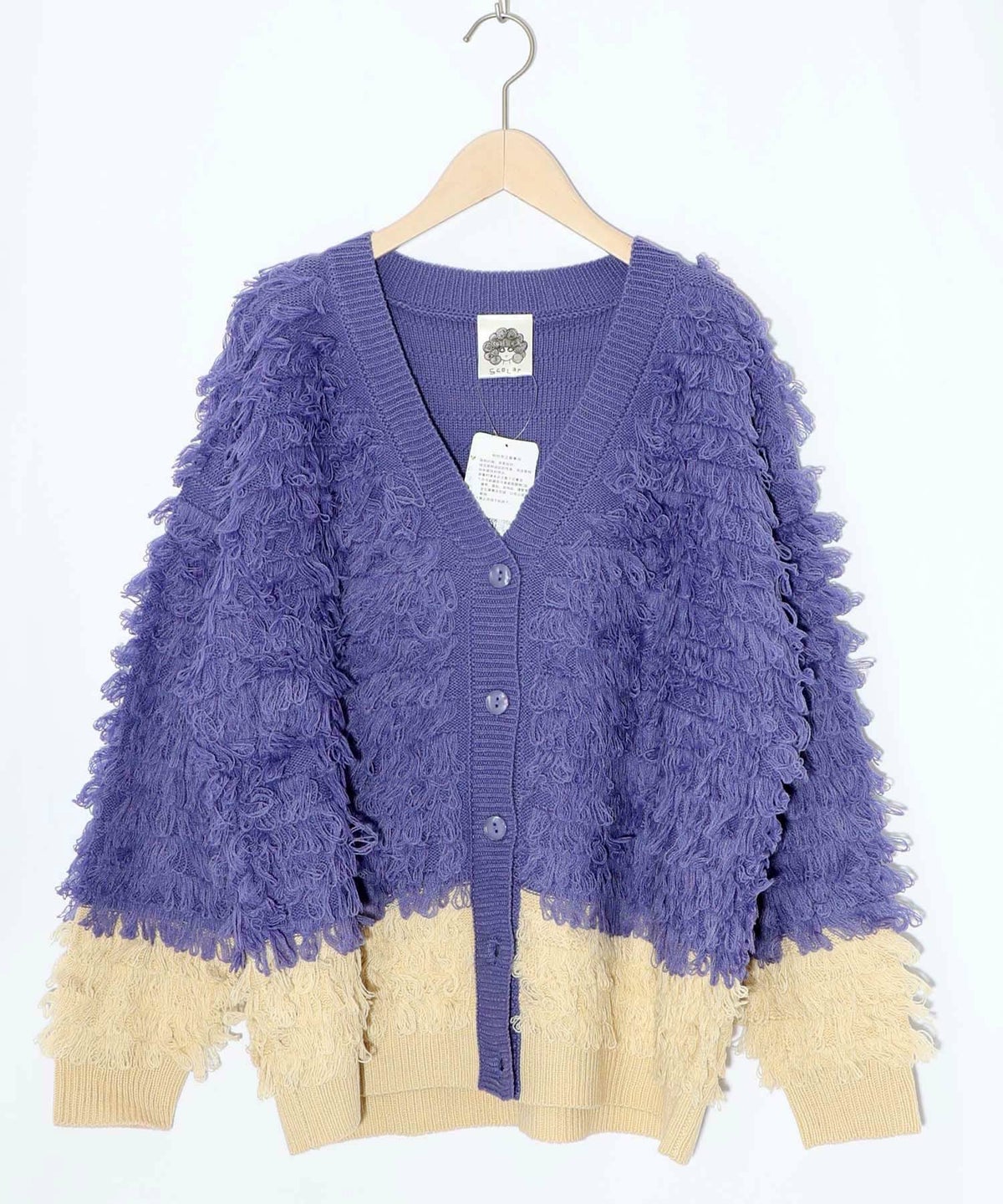 バイカラーフリンジニットカーディガン-17