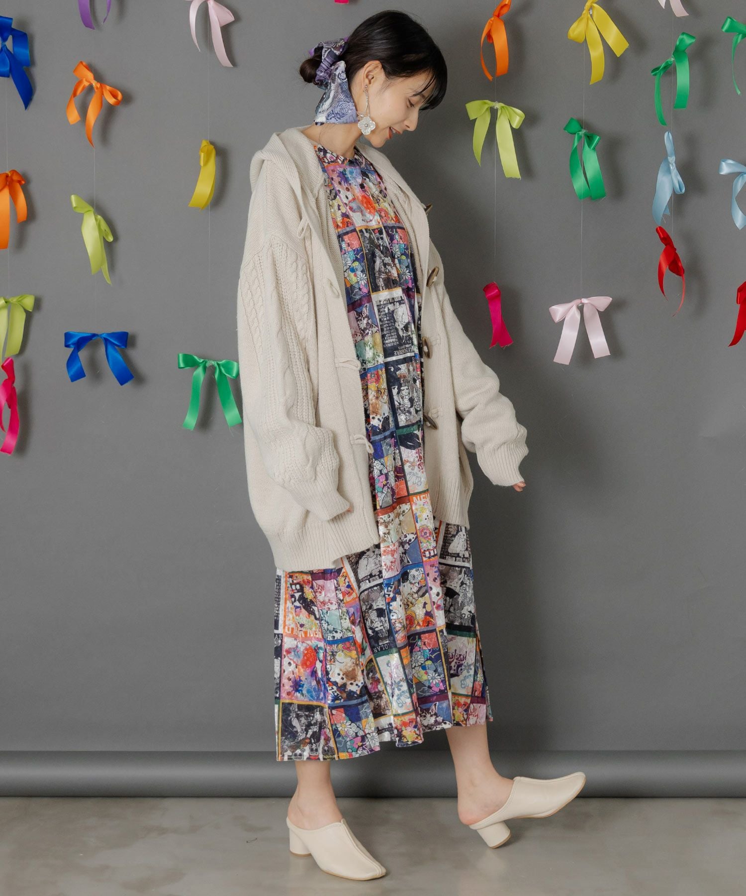 153769：蝶刺繍ニットカーディガンの通販-ScoLar