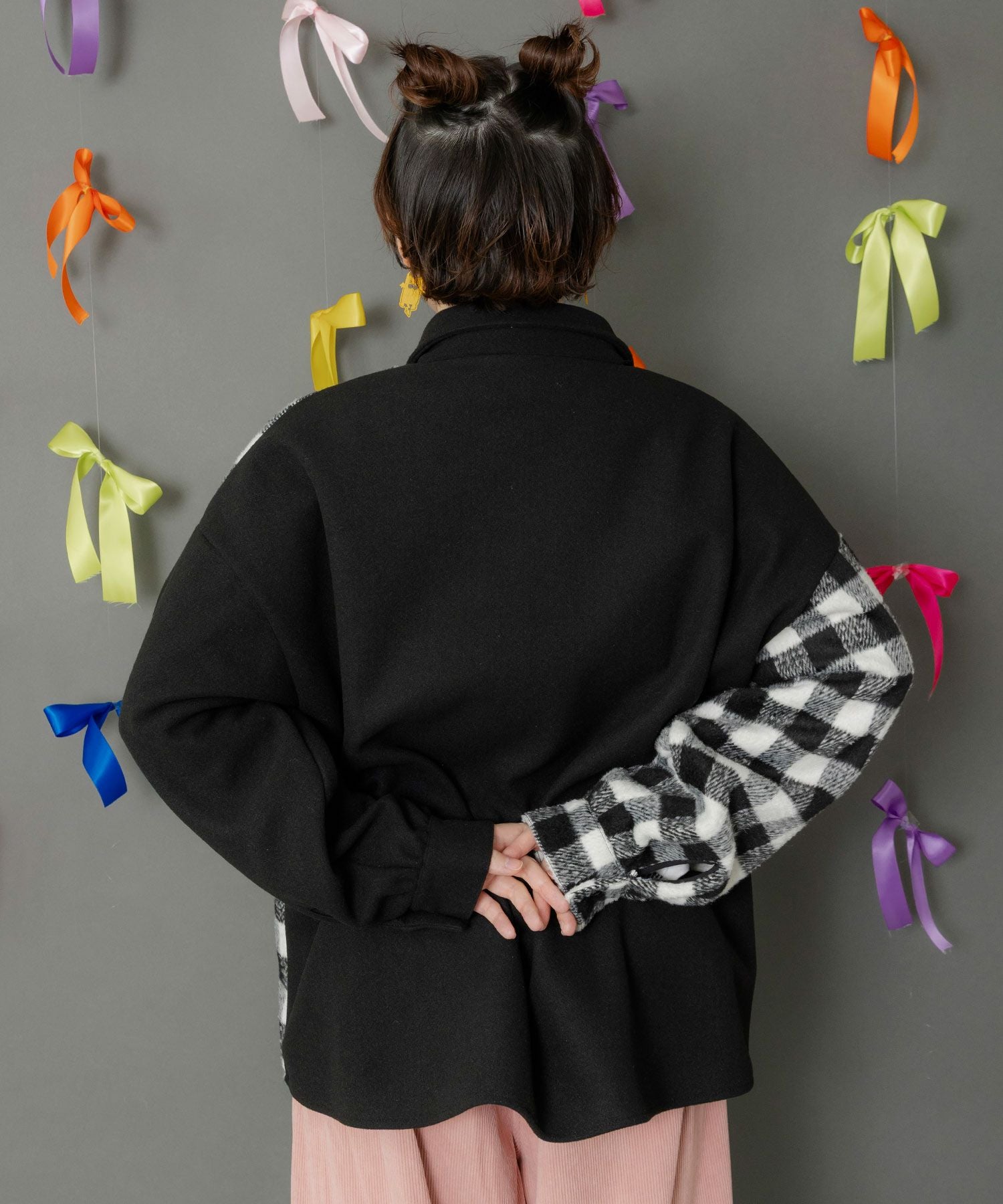 153766：POP刺繍×チェック柄シャツの通販-ScoLar