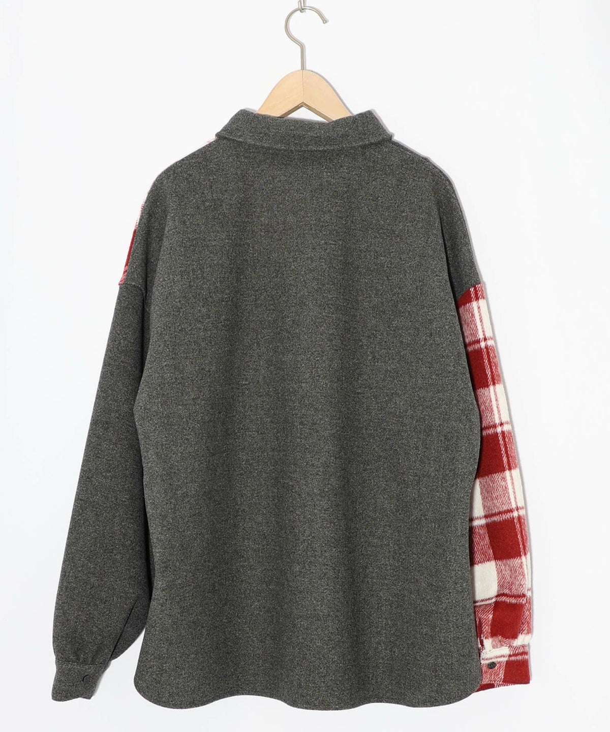 POP刺繍×チェック柄シャツ-11