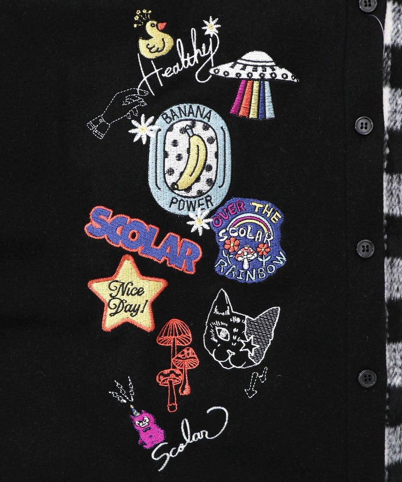 POP刺繍×チェック柄シャツ-18