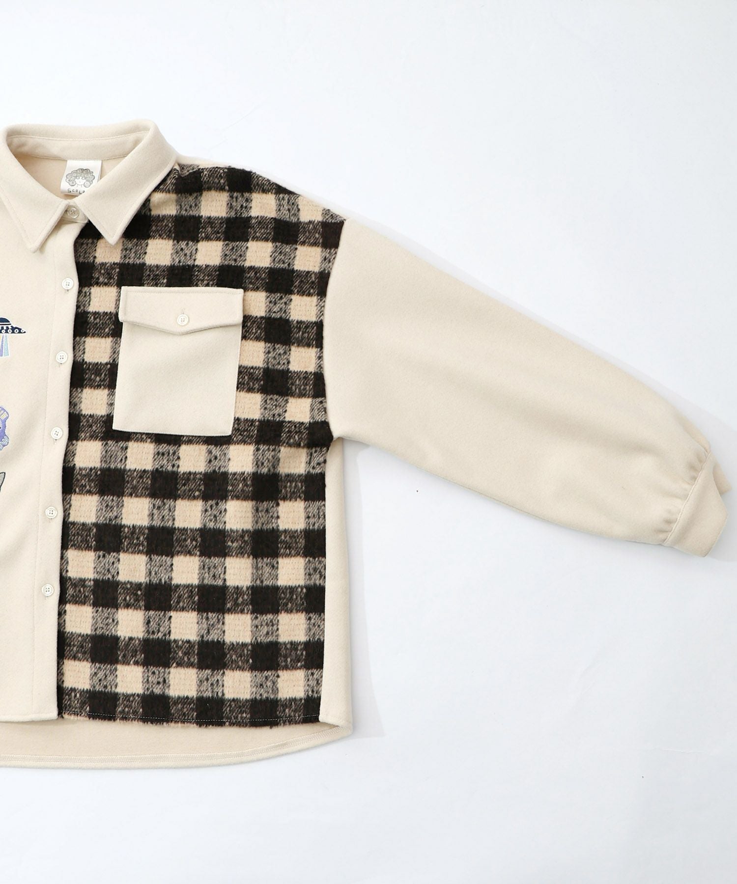153766：POP刺繍×チェック柄シャツの通販-ScoLar
