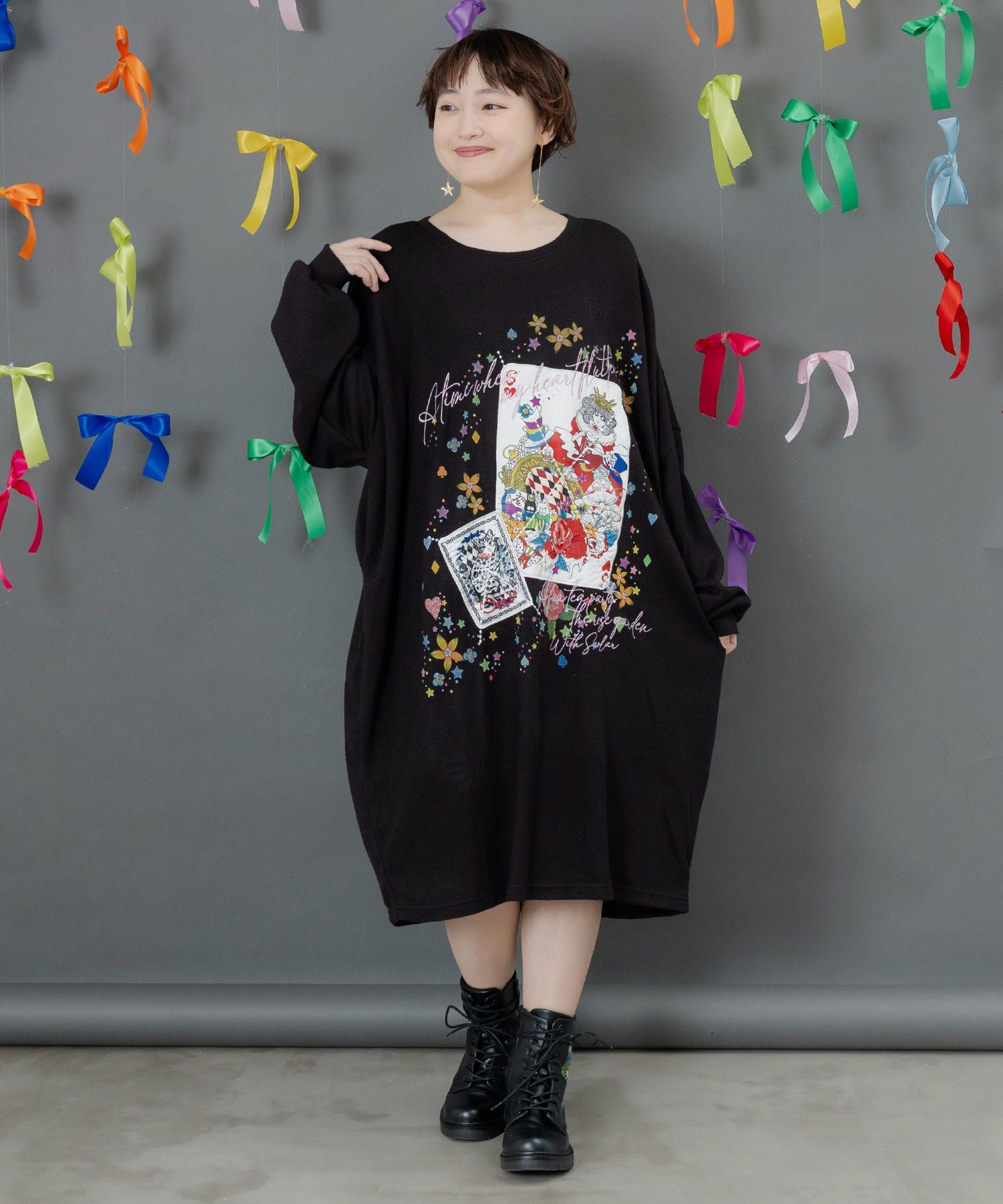 153763：スカラートランプ アップリケ刺繍ワンピースの通販-ScoLar