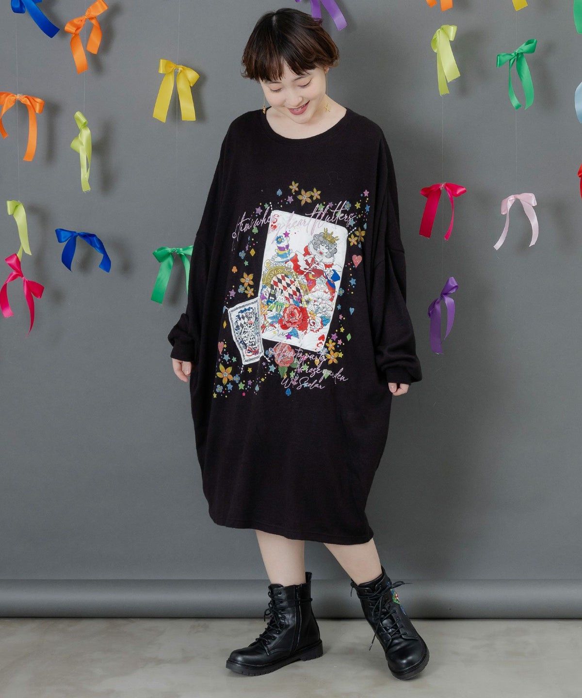 スカラートランプ アップリケ刺繍ワンピース-3