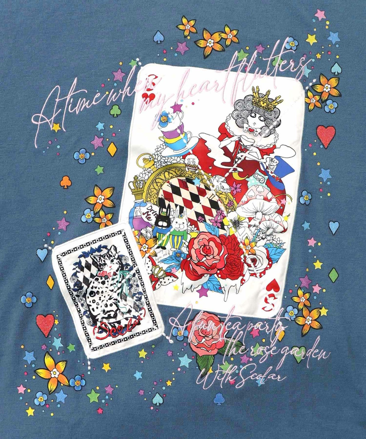 スカラートランプ アップリケ刺繍ワンピース-14