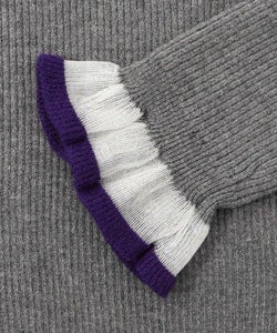 シアー×ニット 切替トップス-9