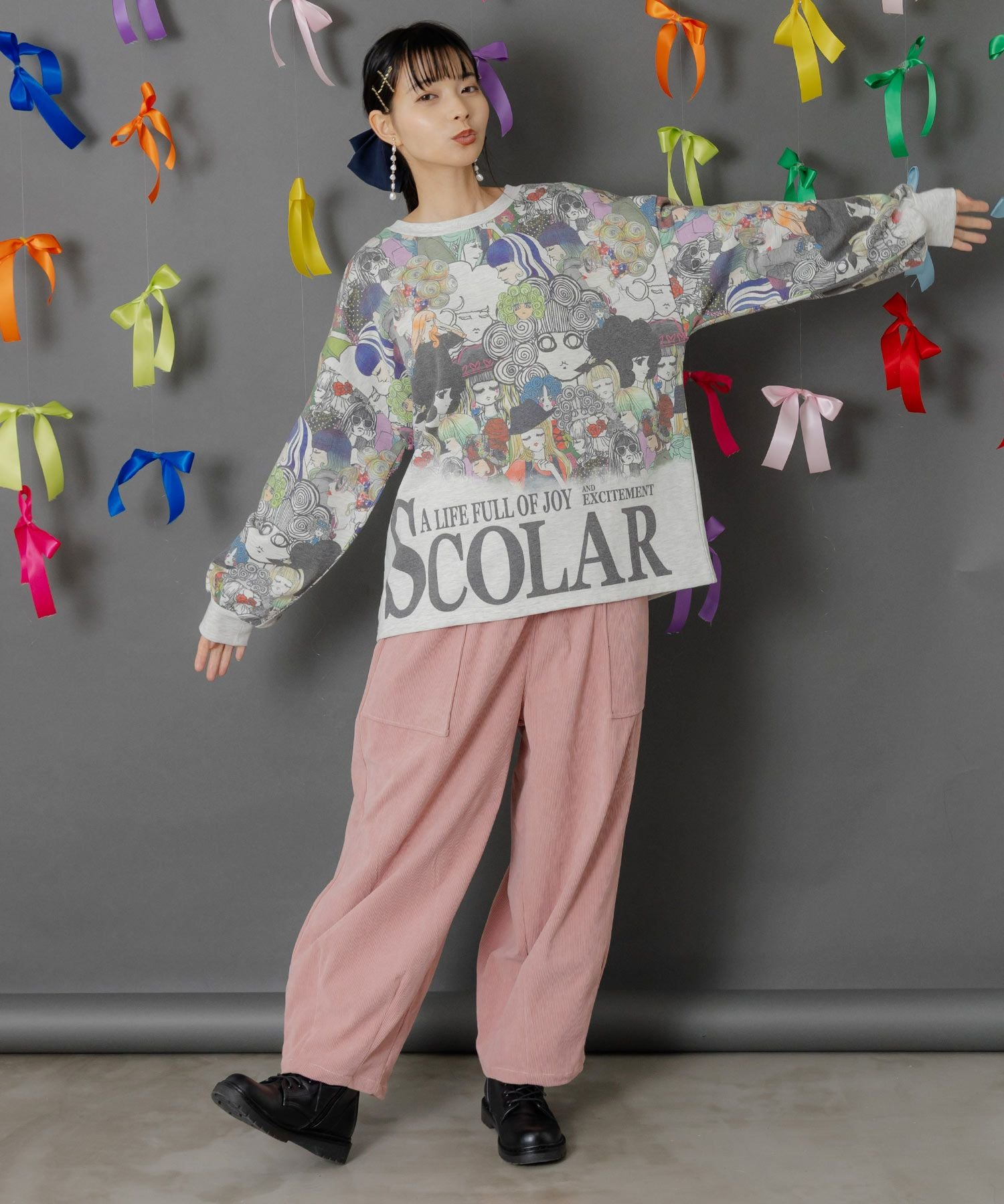 153754：スカラーちゃんネーム ボタンポケットコーデュロイパンツの