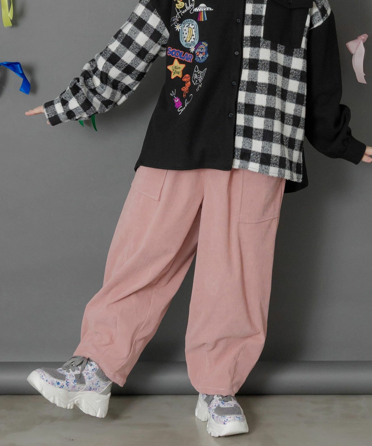 スカラーちゃん刺繍コーデュロイパンツ-9