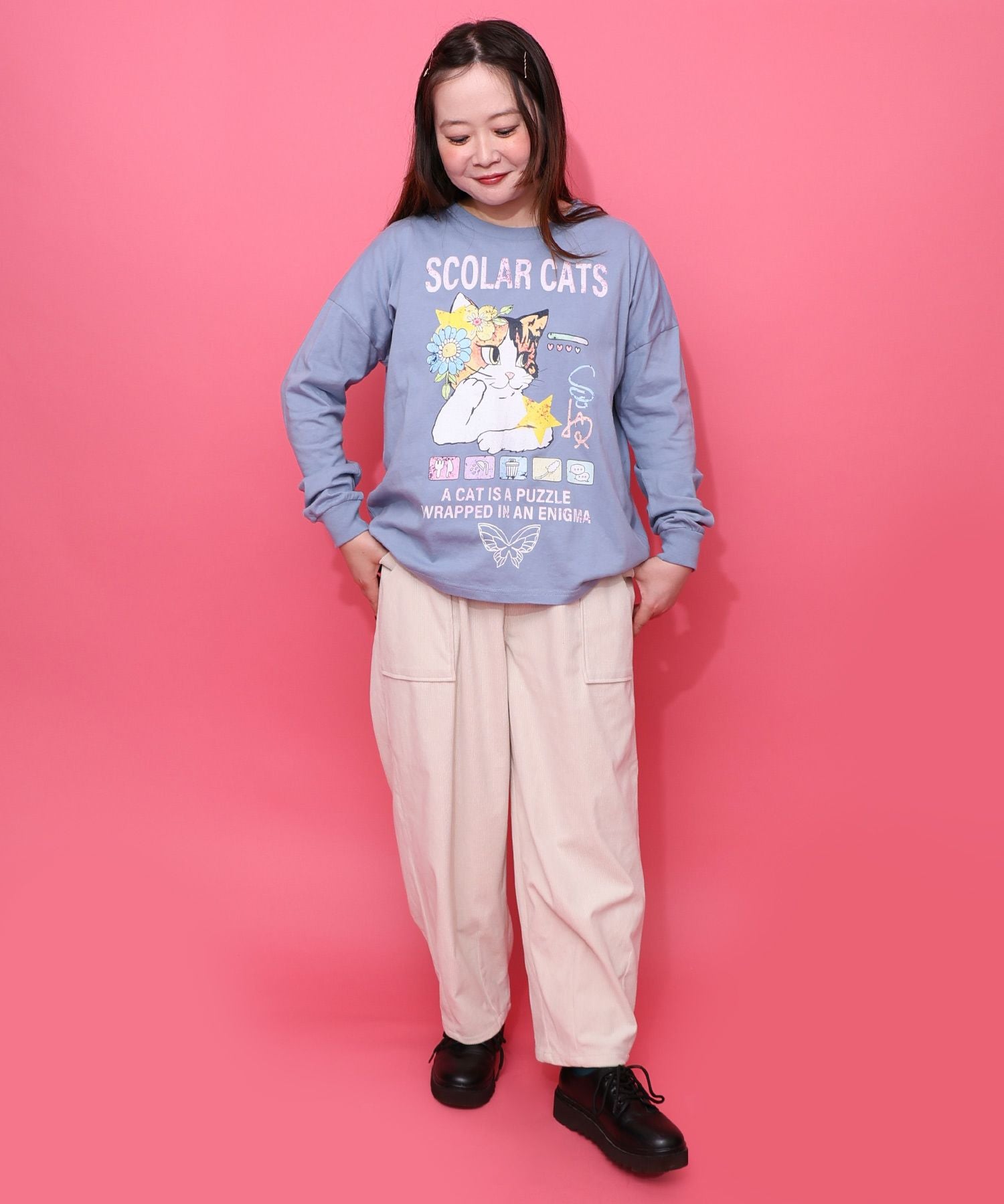 153754：スカラーちゃんネーム ボタンポケットコーデュロイパンツの