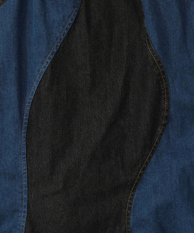 花柄ジャガードデニム×波模様デニムスカート-14