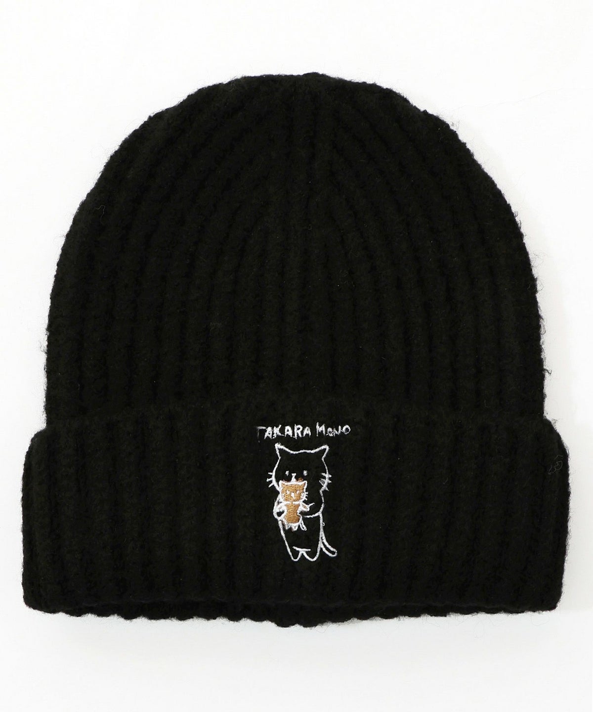 ネコのたからもの刺繍ニット帽-10