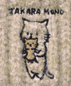 ネコのたからもの刺繍ニット帽-13