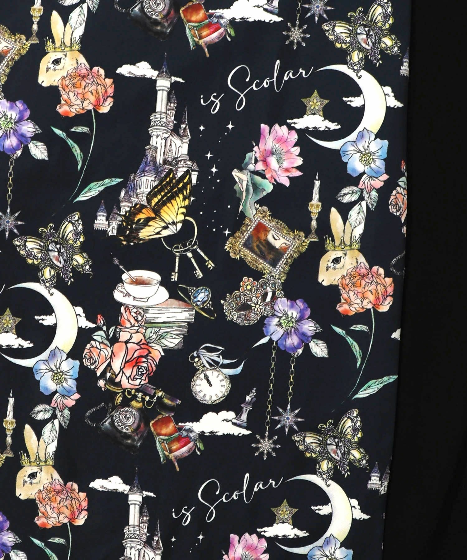 553289：アンティーク柄 バイカラー切替ワンピースの通販-ScoLar