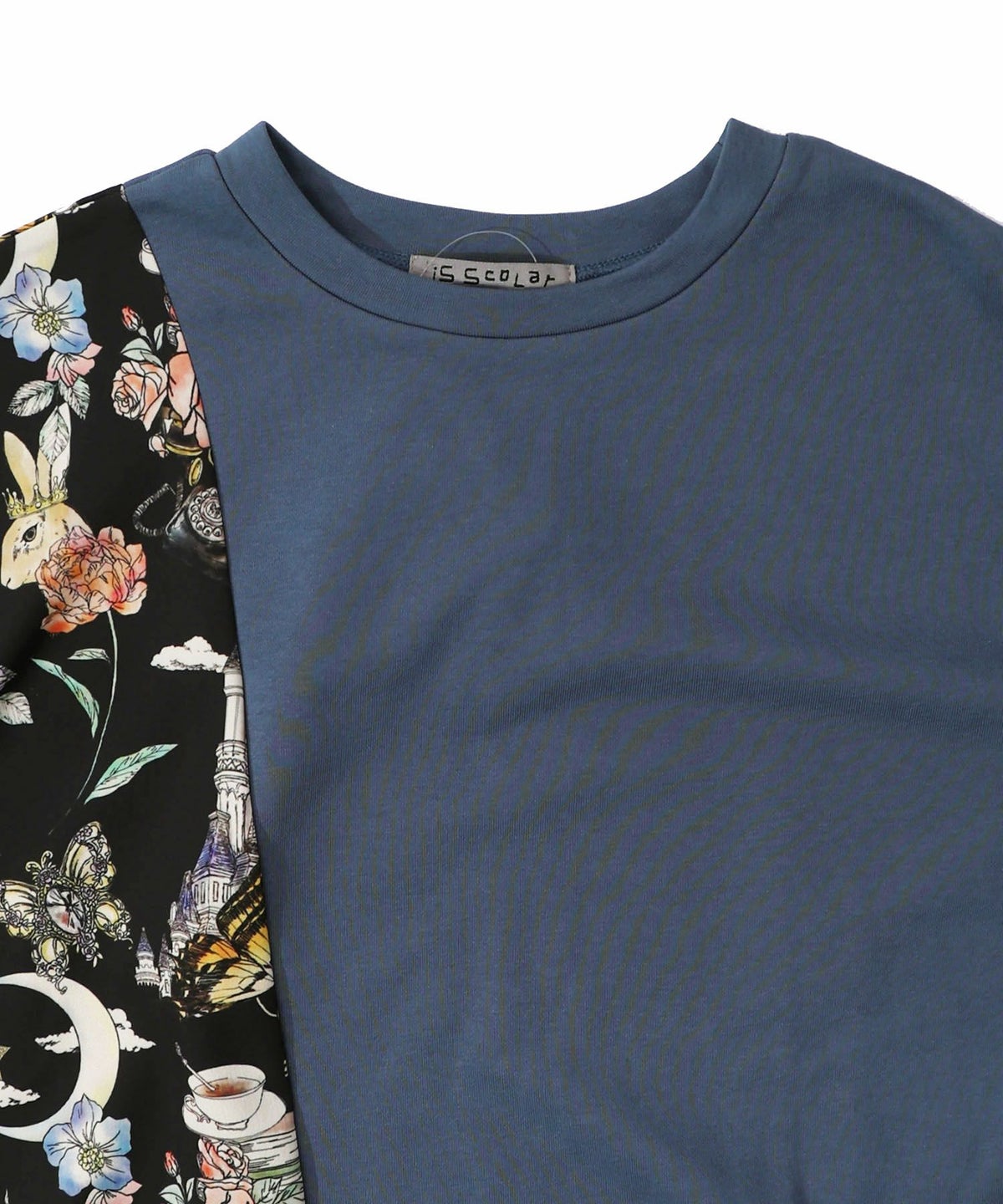 アンティーク柄 バイカラー切替ワンピース-13