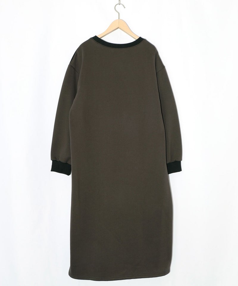 コラージュ柄裏起毛ワンピース-15