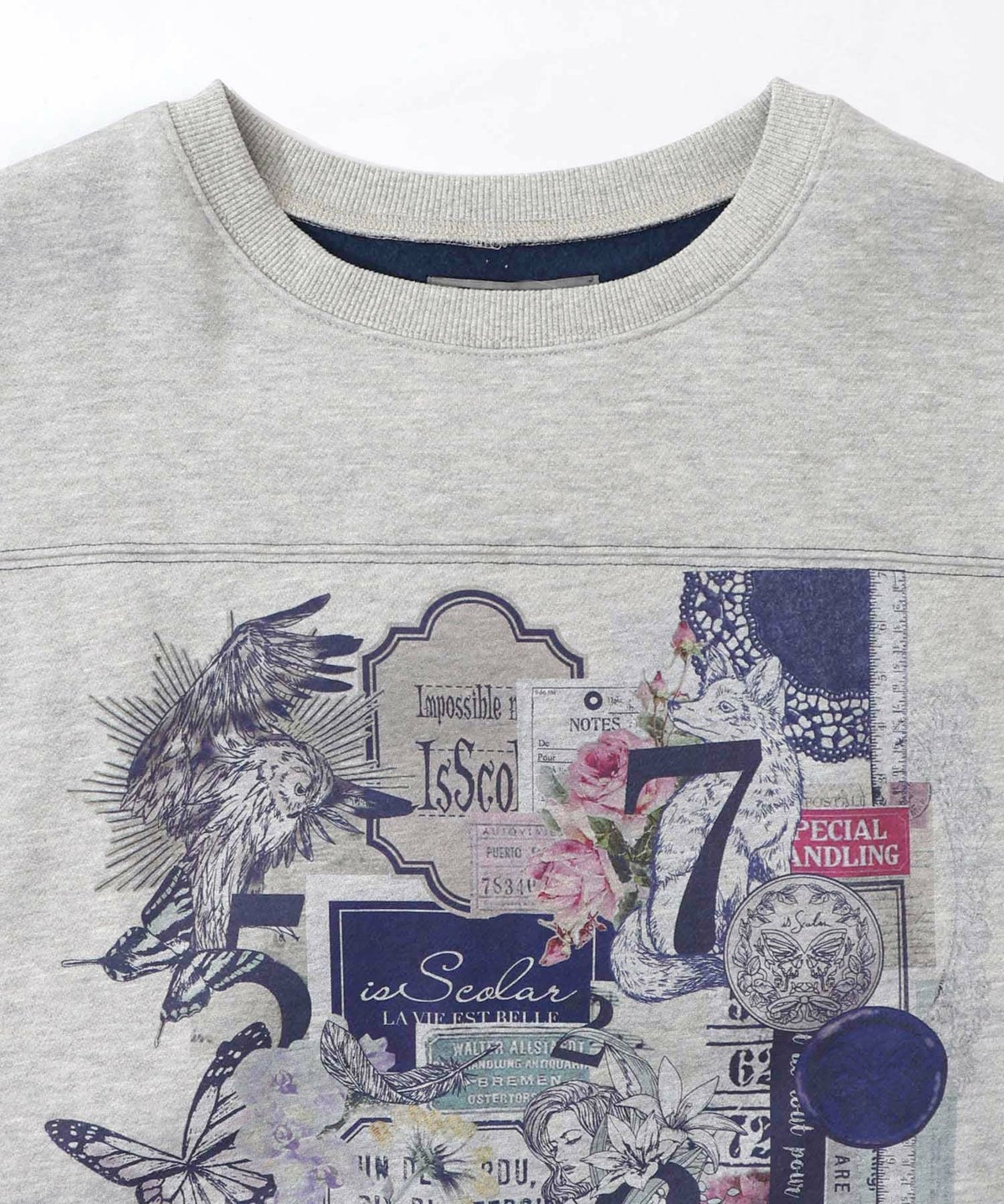 コラージュ柄裏起毛ワンピース-17