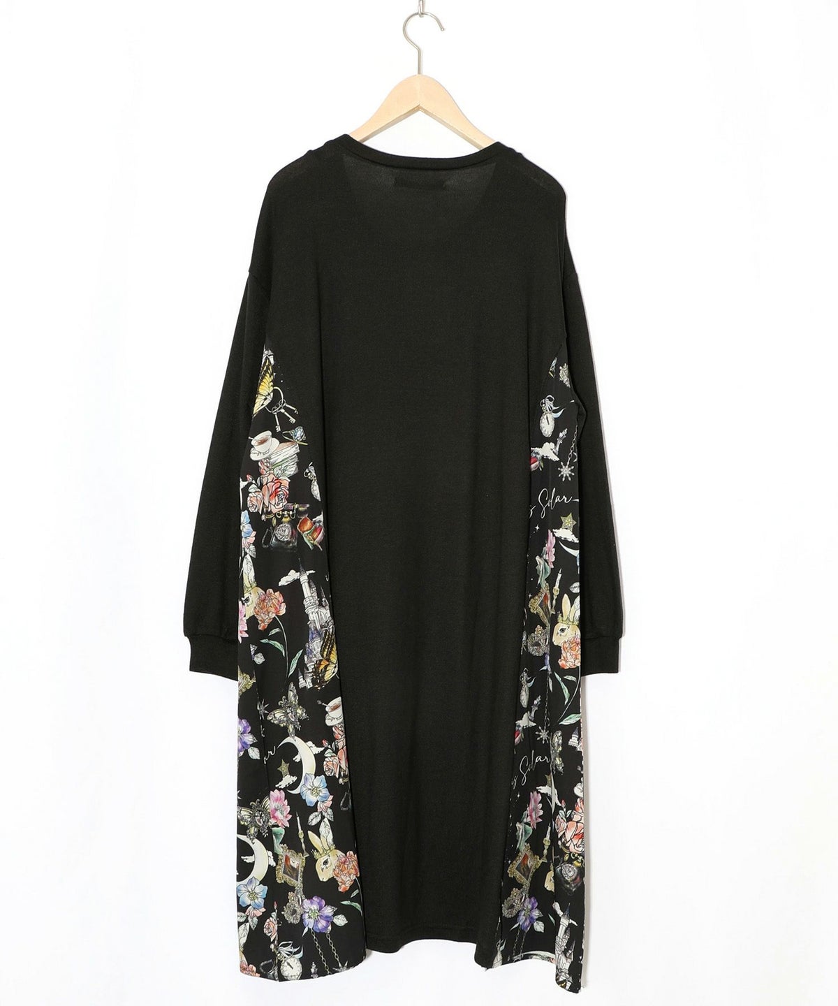 アンティーク柄 3素材切替ロングカーディガン-14