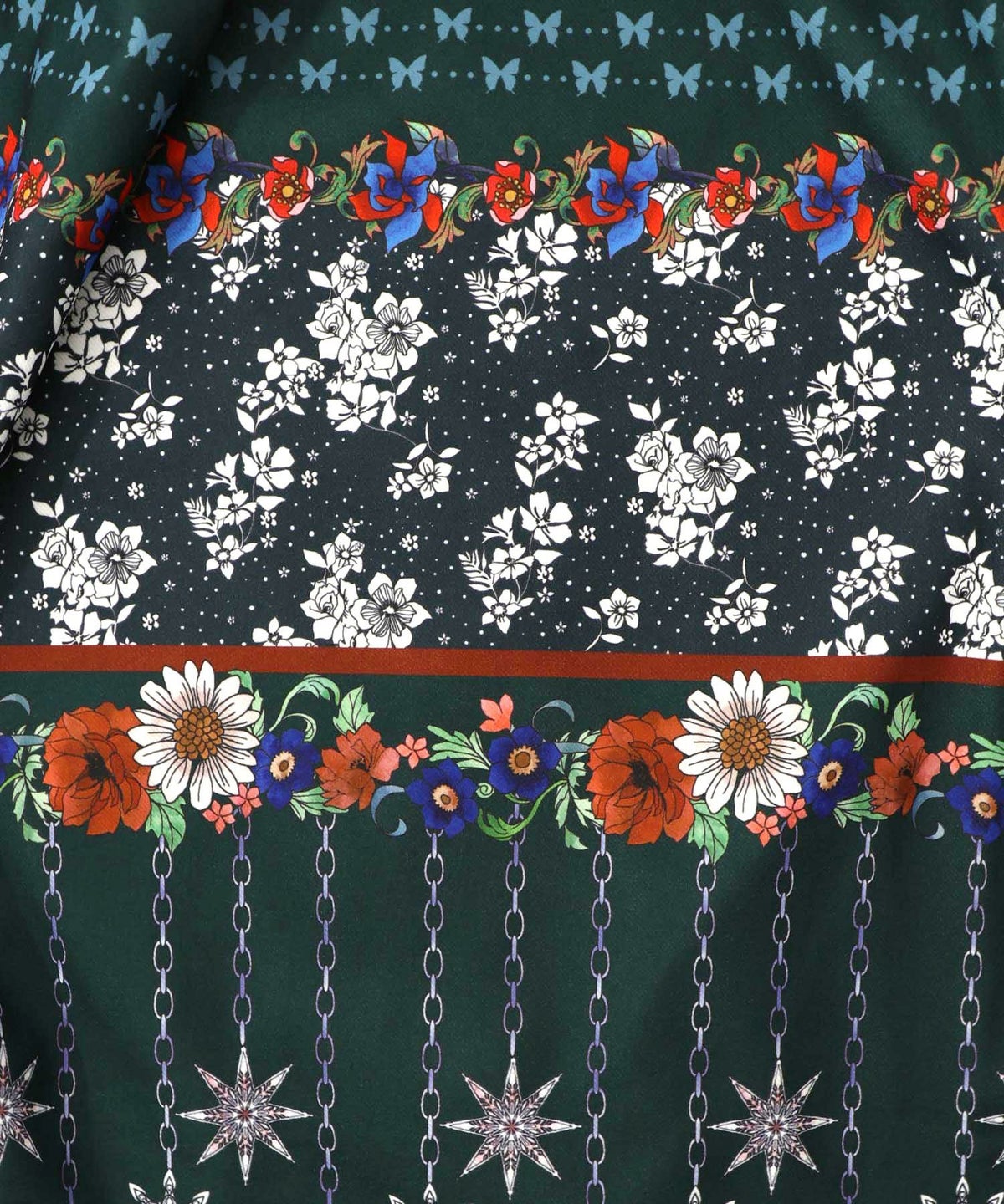 冬のオーナメント×花柄 裏起毛スカート-11