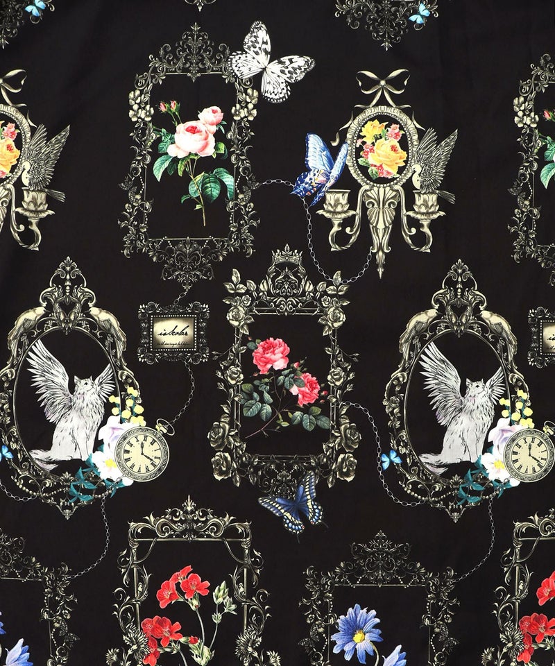 ヴィンテージ風額縁柄シャツワンピース-12