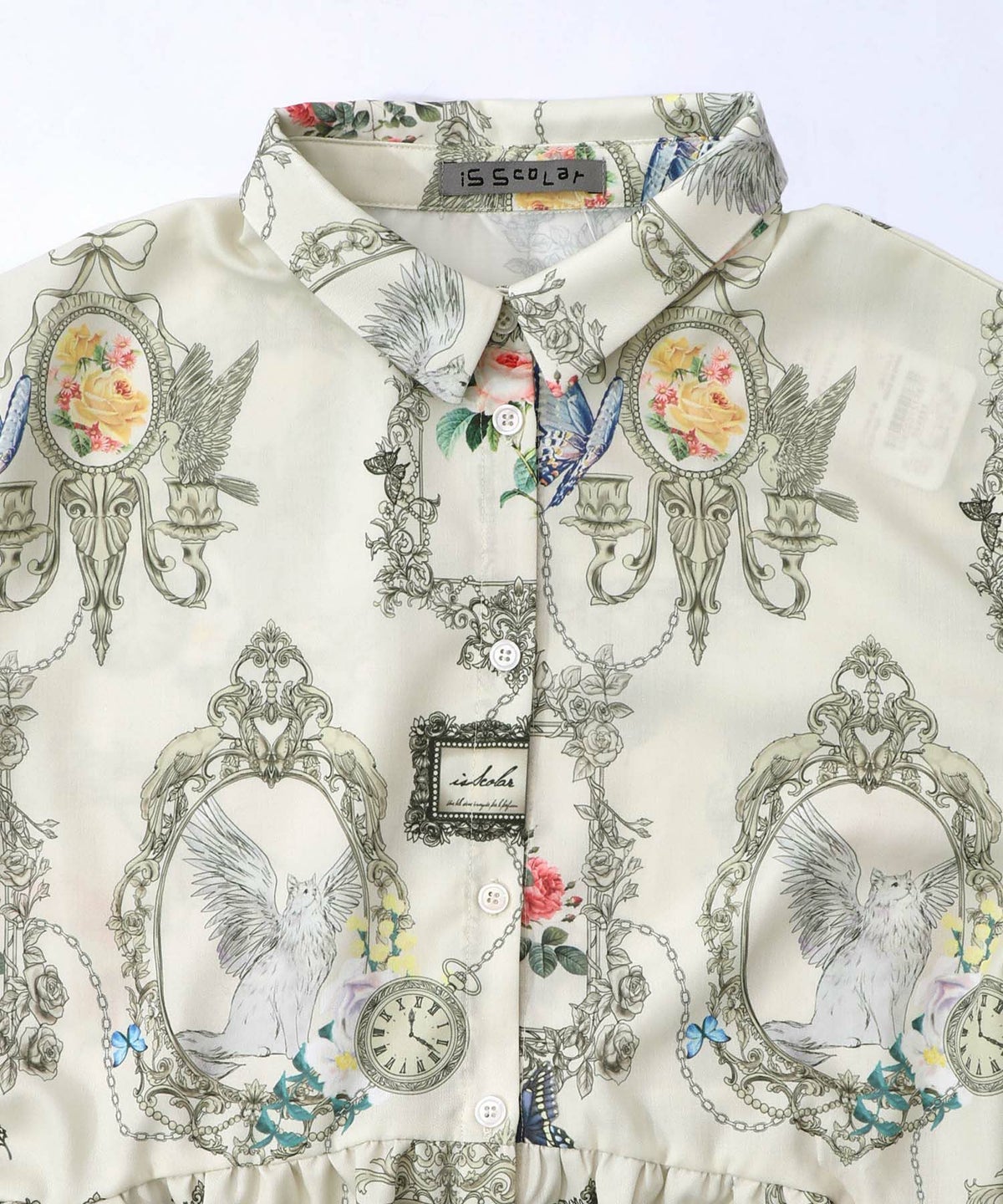 ヴィンテージ風額縁柄シャツワンピース-13